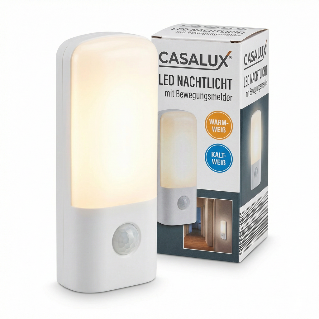 Luz Nocturna LED con Sensor de Movimiento Doble Color Cálido/Frío | Casalux