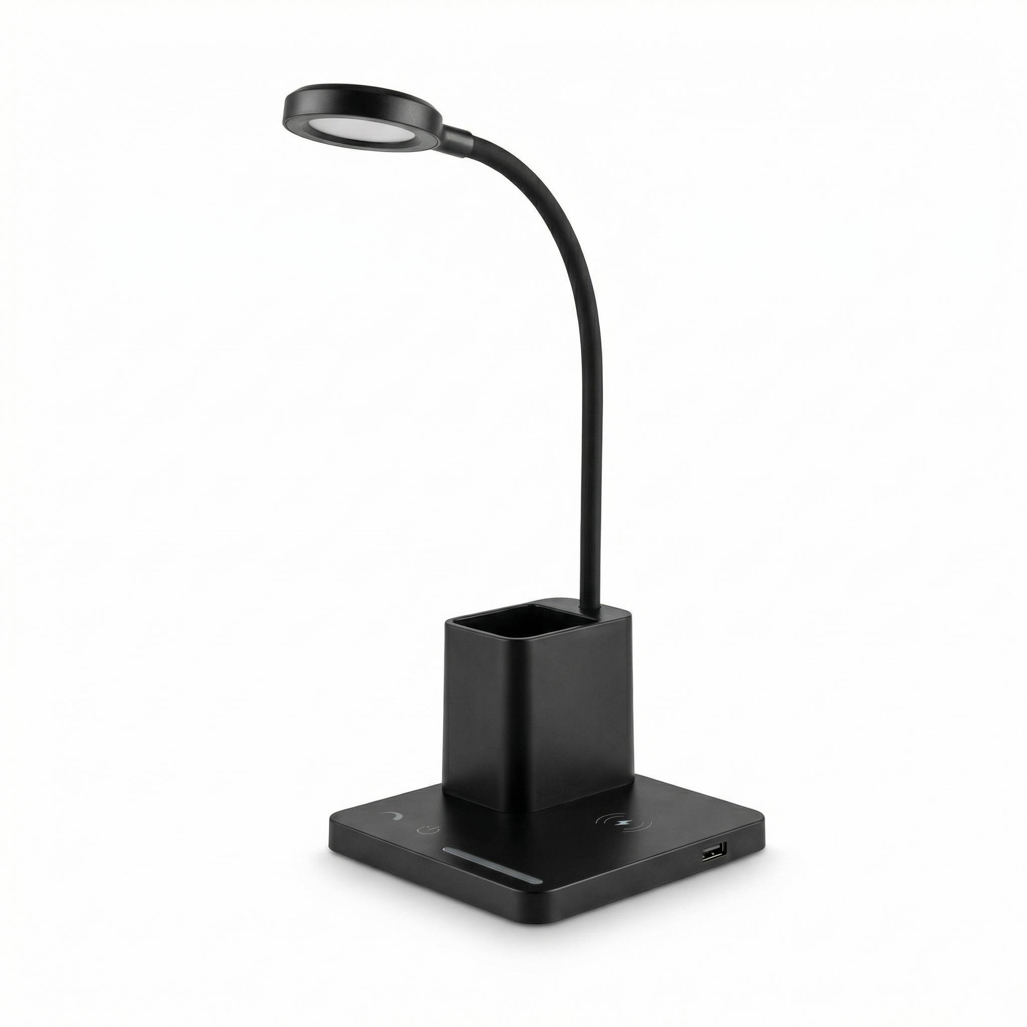 Flexo LED USB Escritorio con Carga Inalámbrica y Organizador Dimmer Táctil | Casalux