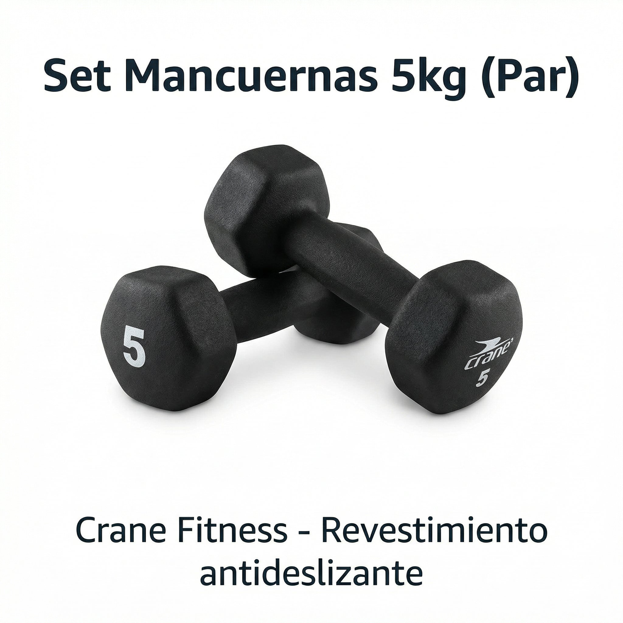 Set de 2 Mancuernas Hexagonales Fitness 5kg - Crane