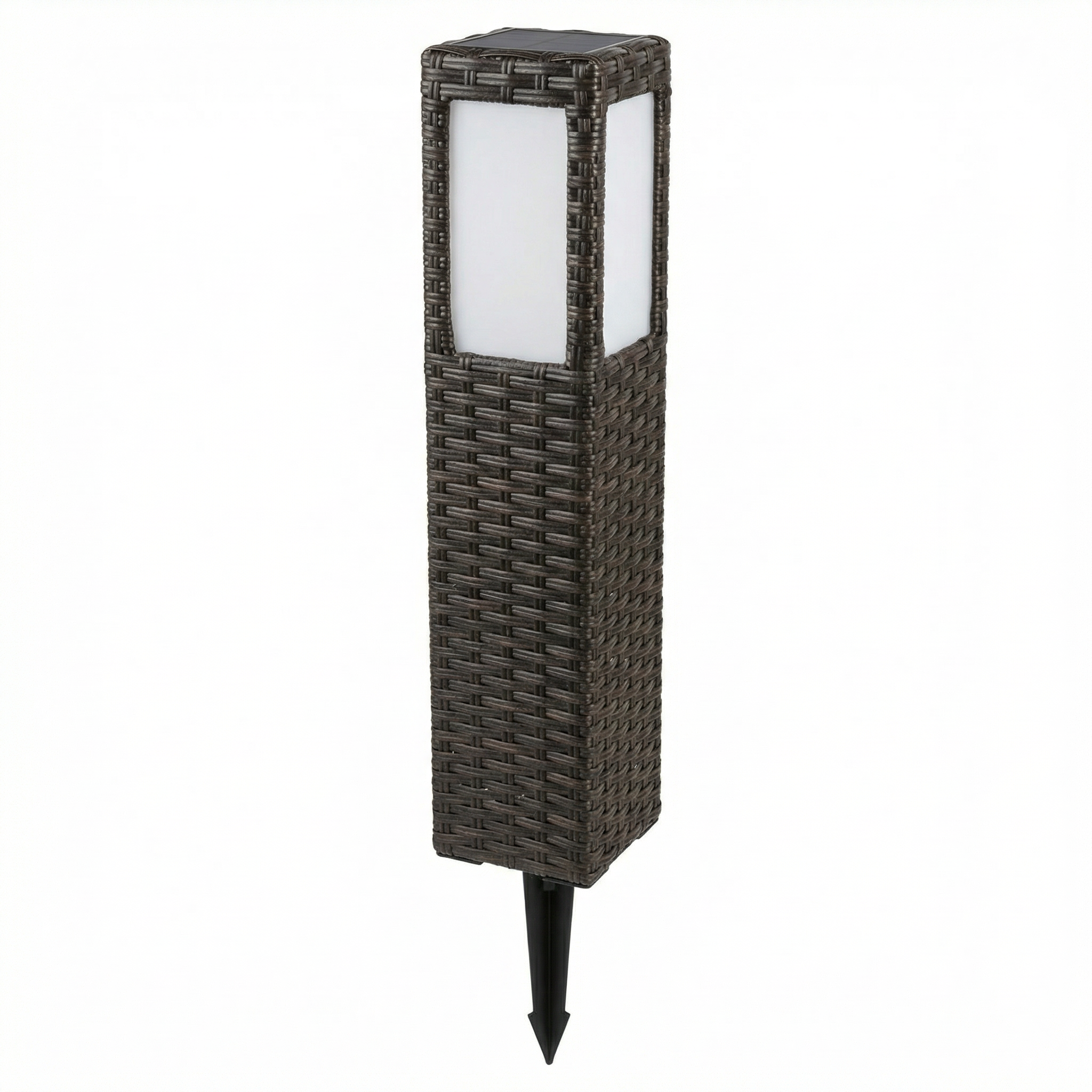 Baliza Solar LED Jardín Efecto Ratán Marrón 50cm Sin Cables | Livarno Home