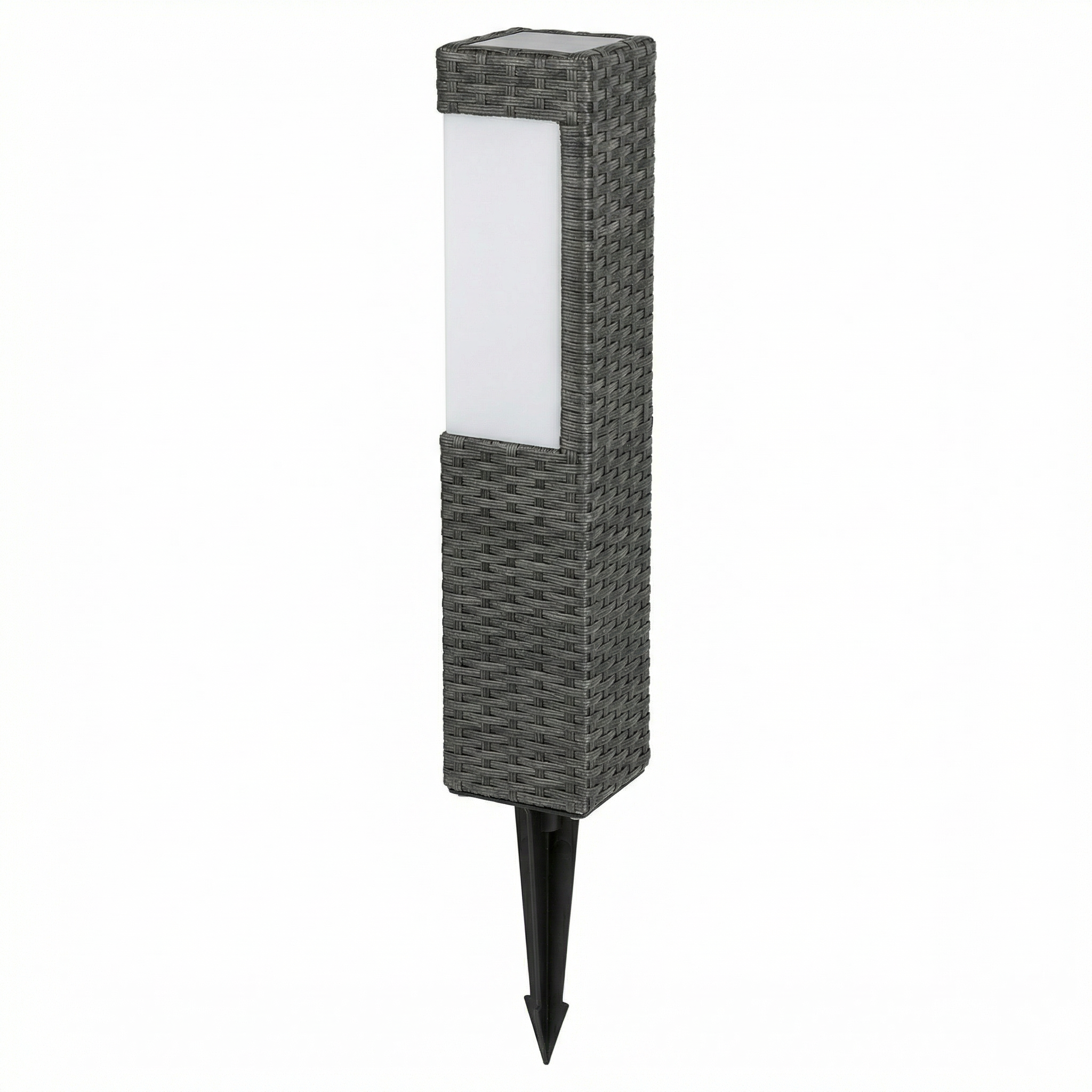Baliza Solar LED Jardín Efecto Ratán Gris Carbón 50cm Sin Cables | Livarno Home