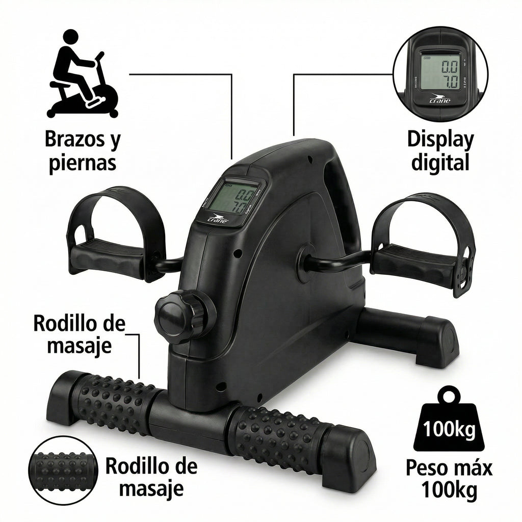 Pedaleador Mini Bicicleta Estática con Display - Crane