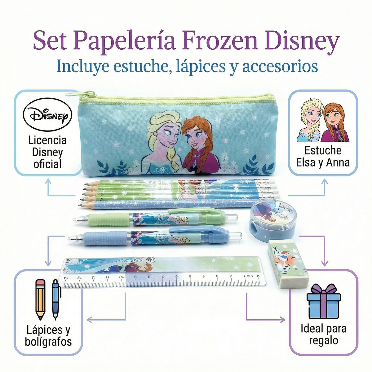Set de Papelería Escolar Disney Frozen