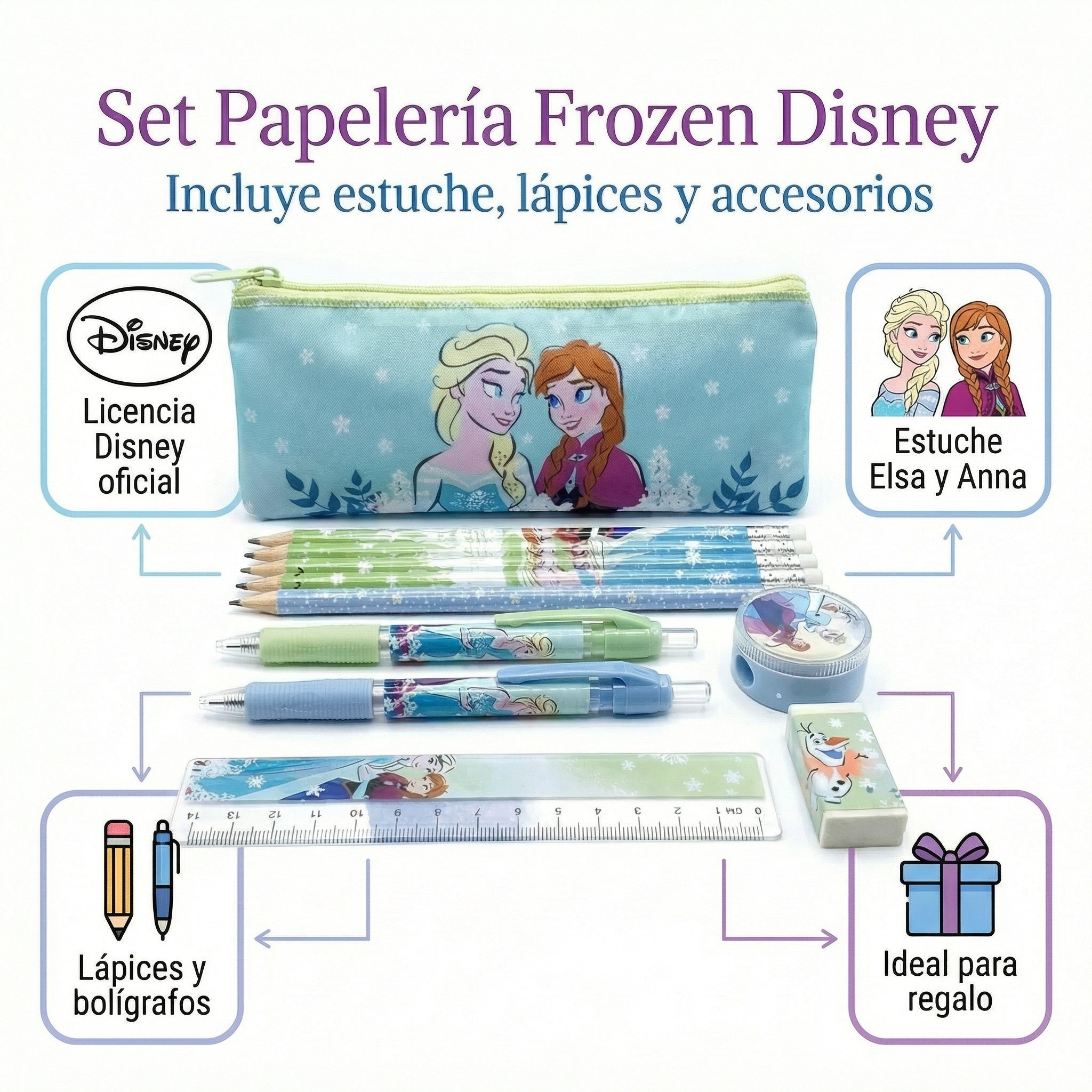 Set de Papelería Escolar Disney Frozen
