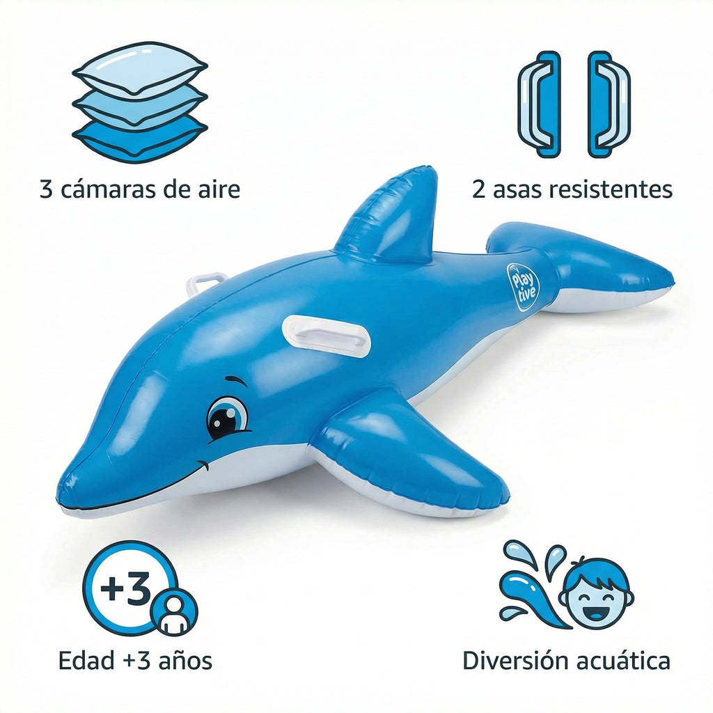 Delfín Hinchable para Piscina con Asas - Playtive