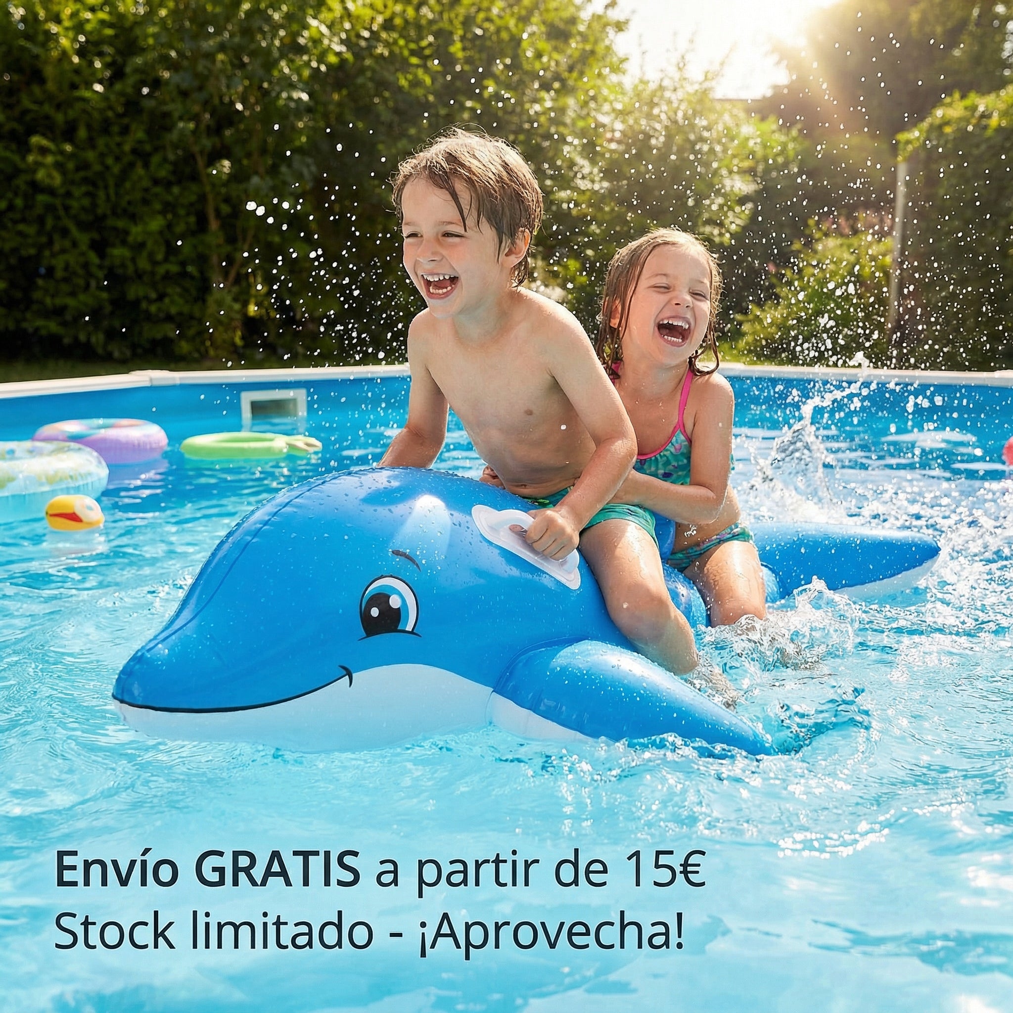 Delfín Hinchable para Piscina con Asas - Playtive