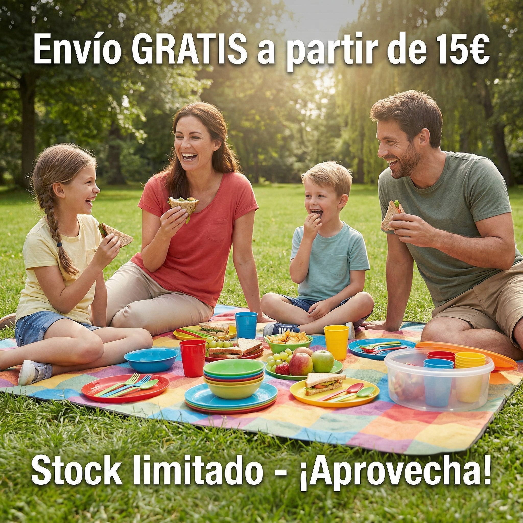 Set de Vajilla de Camping 33 Piezas para 4 Personas - Crivit
