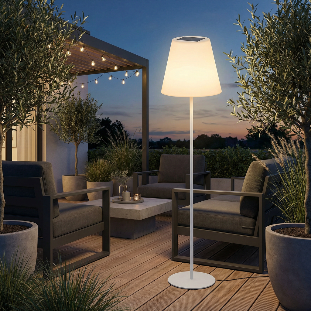 Lámpara de Pie Solar LED con Mando a Distancia y Cambio de Color | Casalux