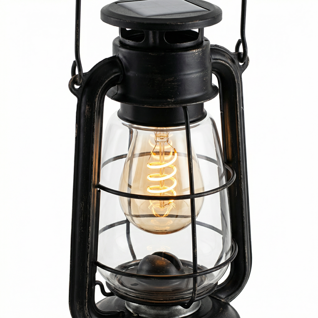 Farolillo Solar Filamento LED Negro Estilo Clásico | Casalux