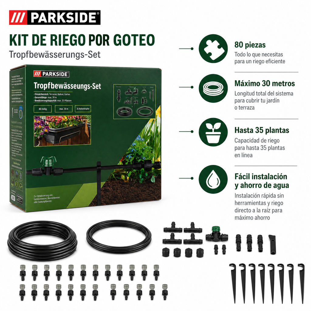 Parkside Sistema Riego por Goteo