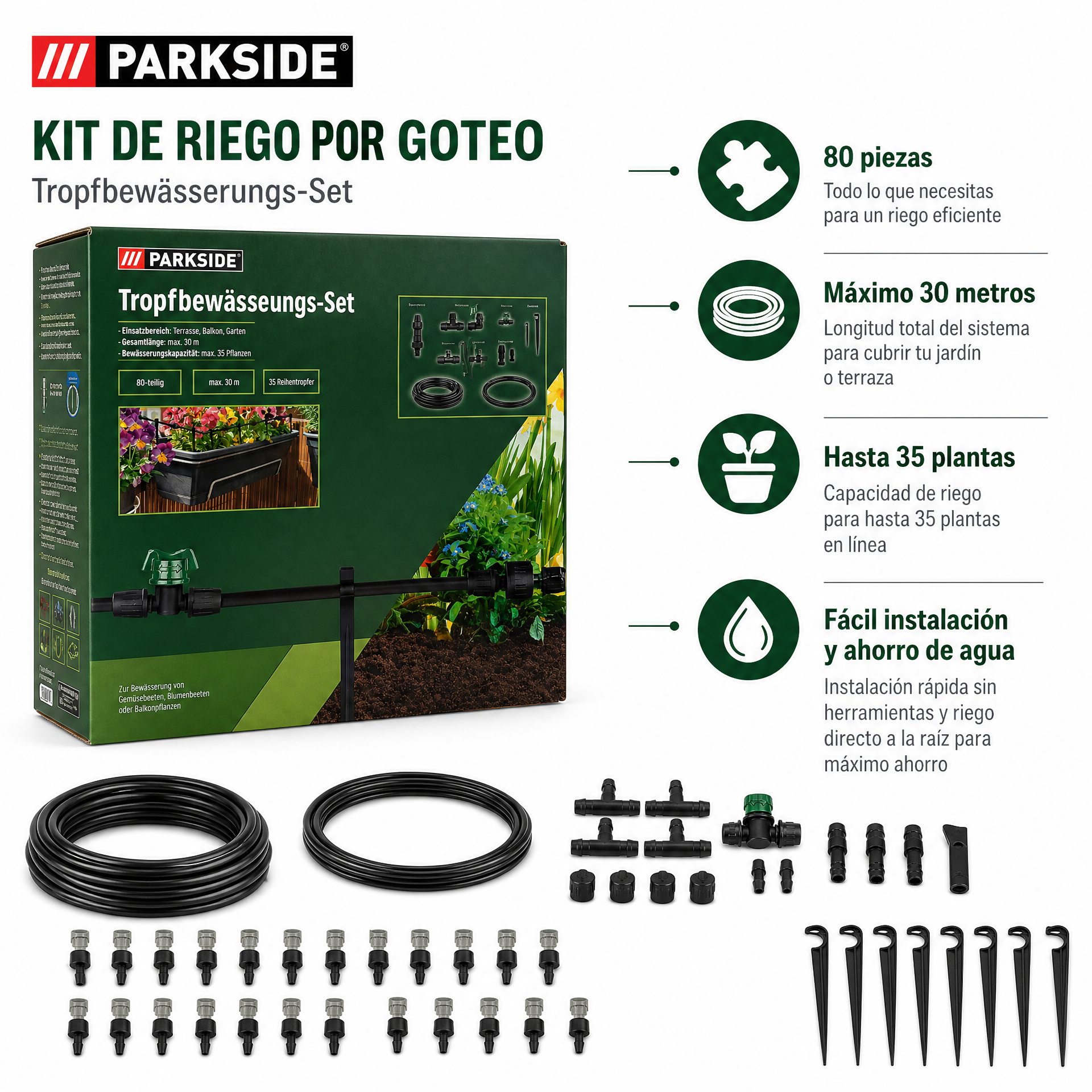 Parkside Sistema Riego por Goteo