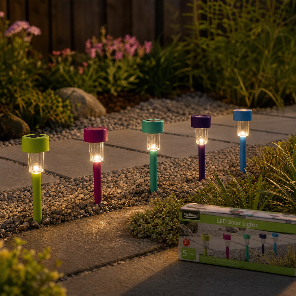 Pack de 5 Luces Solares LED Melinera Multicolor