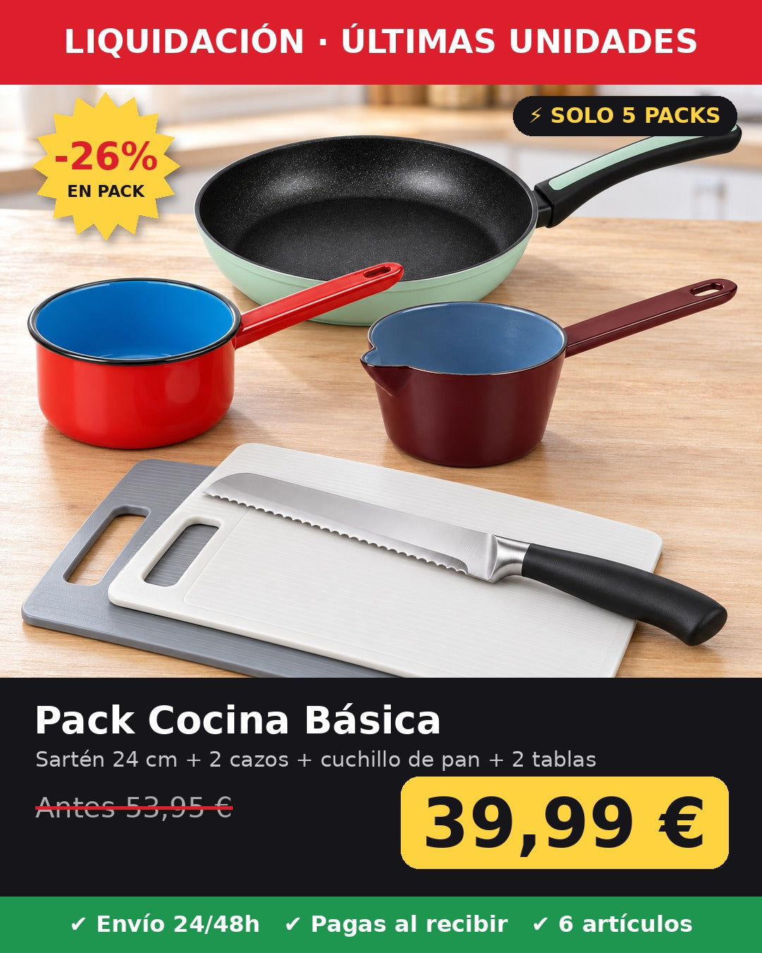 Pack Cocina Básica oferta 39,99 €