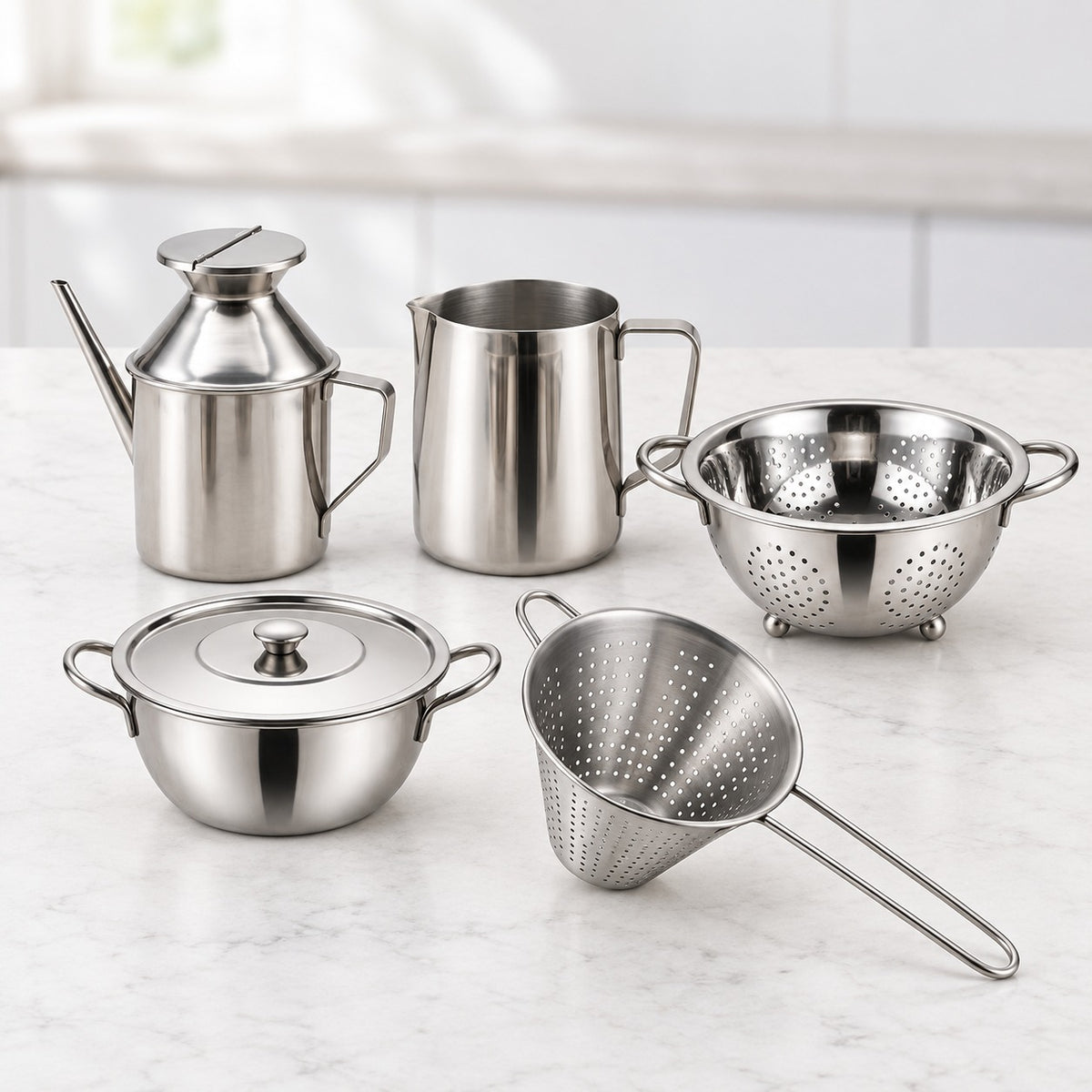 Pack Menaje Acero Inox 5 piezas