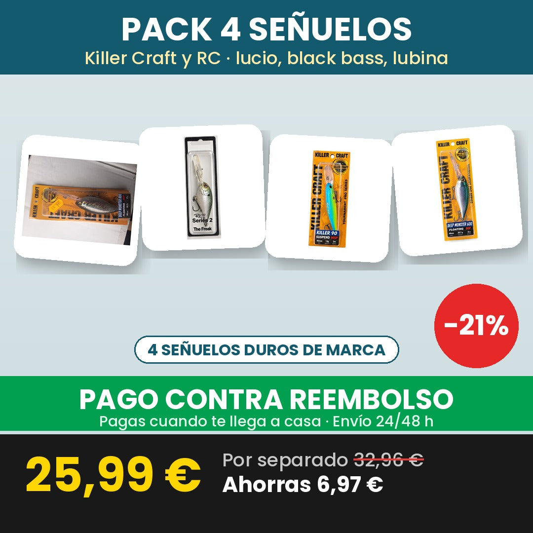 Pack 4 señuelos duros