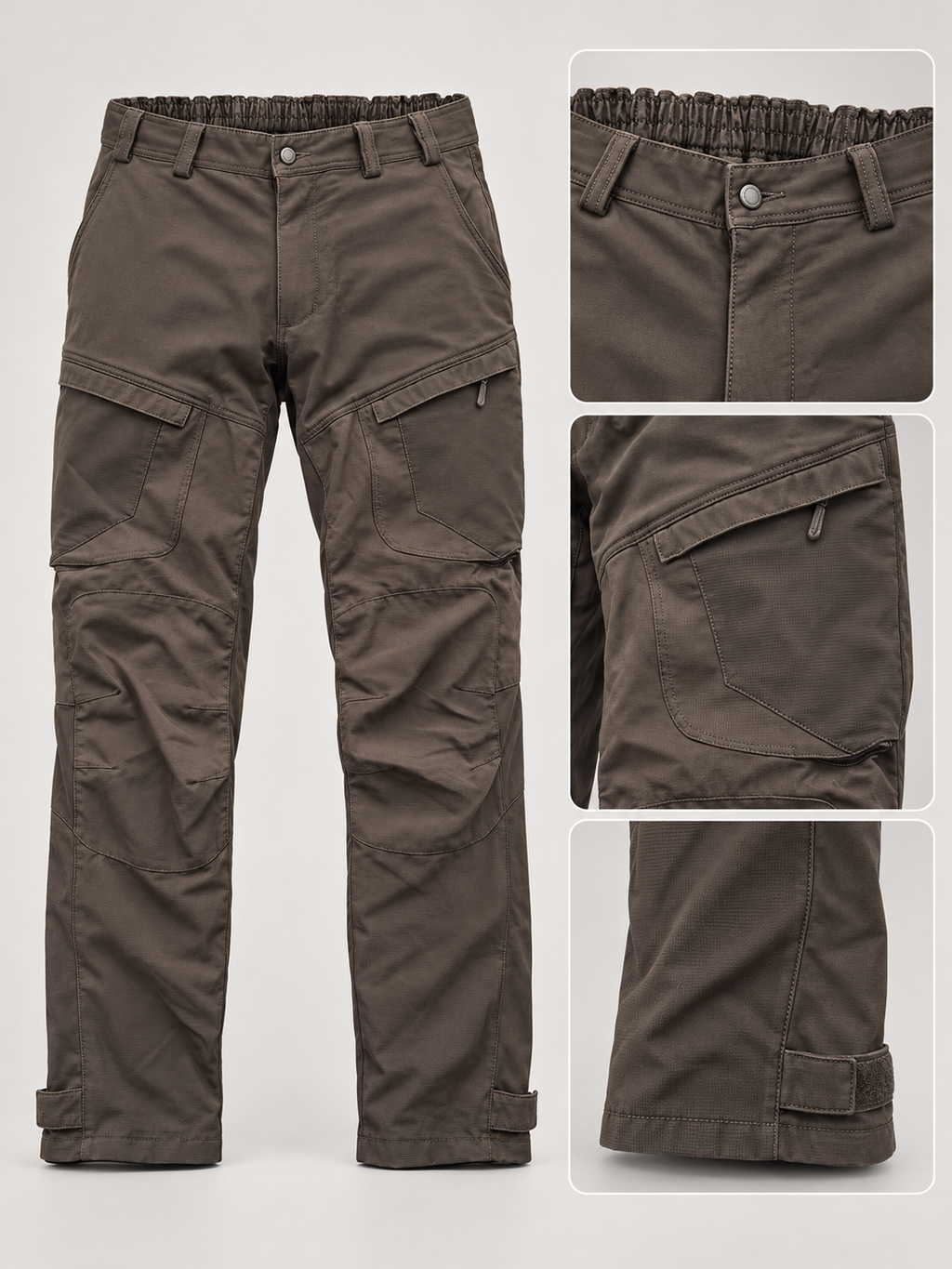 Detalles de cintura, bolsillos, rodillas reforzadas y ajuste de tobillo del pantalón Deerhunter talla 58
