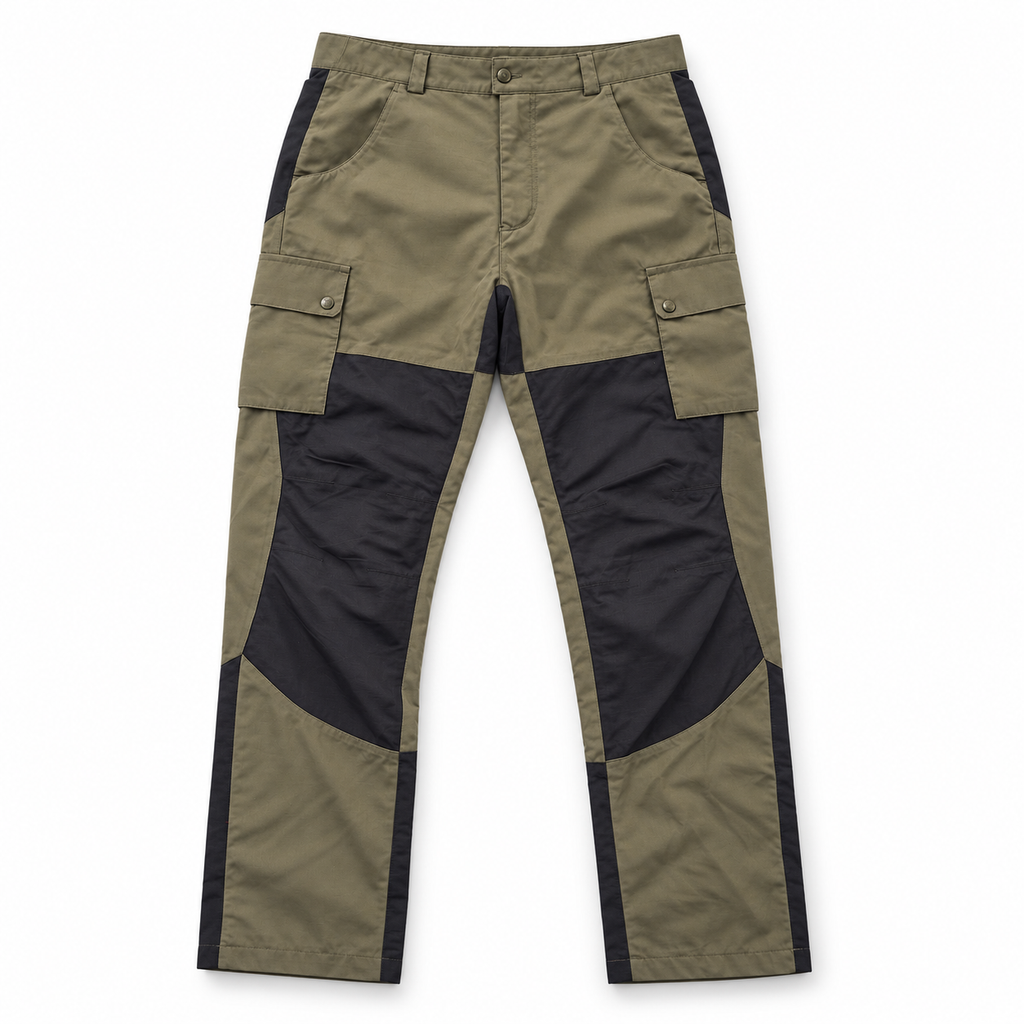 Pantalón técnico Gamo caqui y negro talla EU 50 sobre fondo blanco