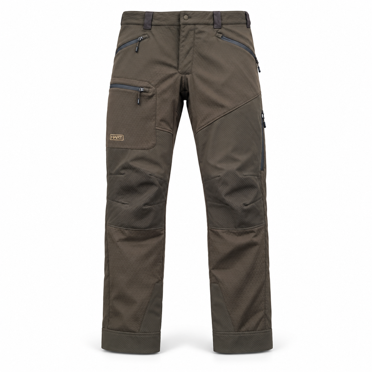 Pantalón técnico HART marrón talla EU 56 sobre fondo blanco