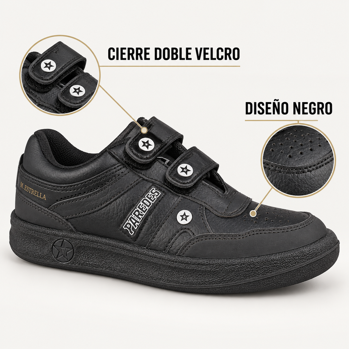Características de las Paredes Estrella Velcro Negro