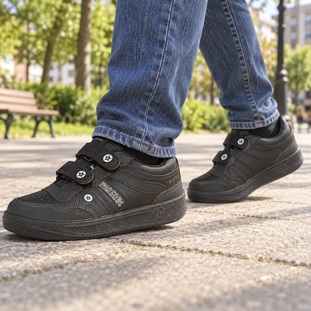 Paredes Estrella Velcro Negro en uso