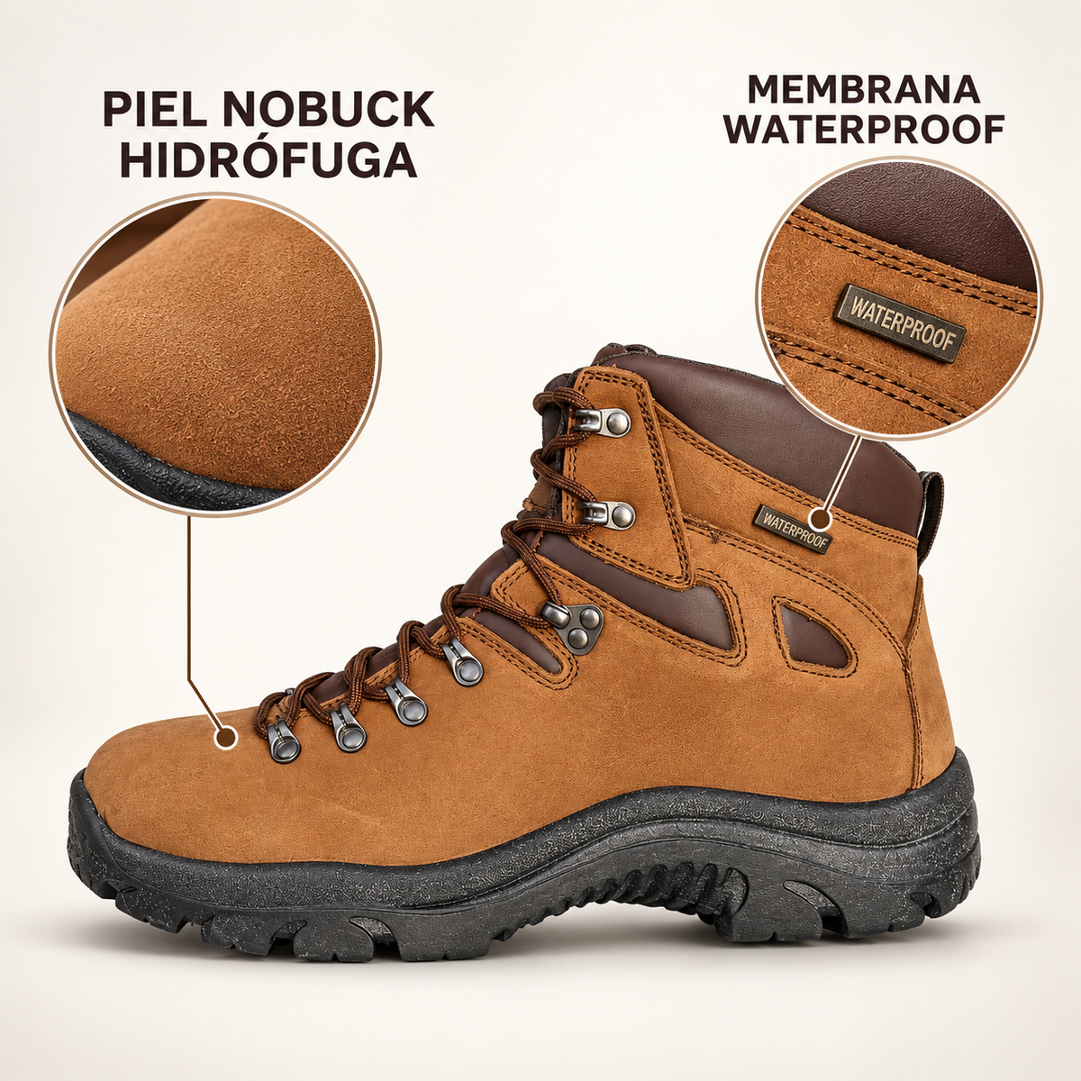 Características de las botas Paredes Roncesvalles LM347 MAO: nobuck hidrófugo y membrana waterproof