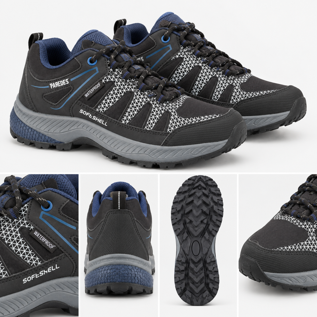 Detalles de Zapatillas Trekking Paredes Tazones Negro