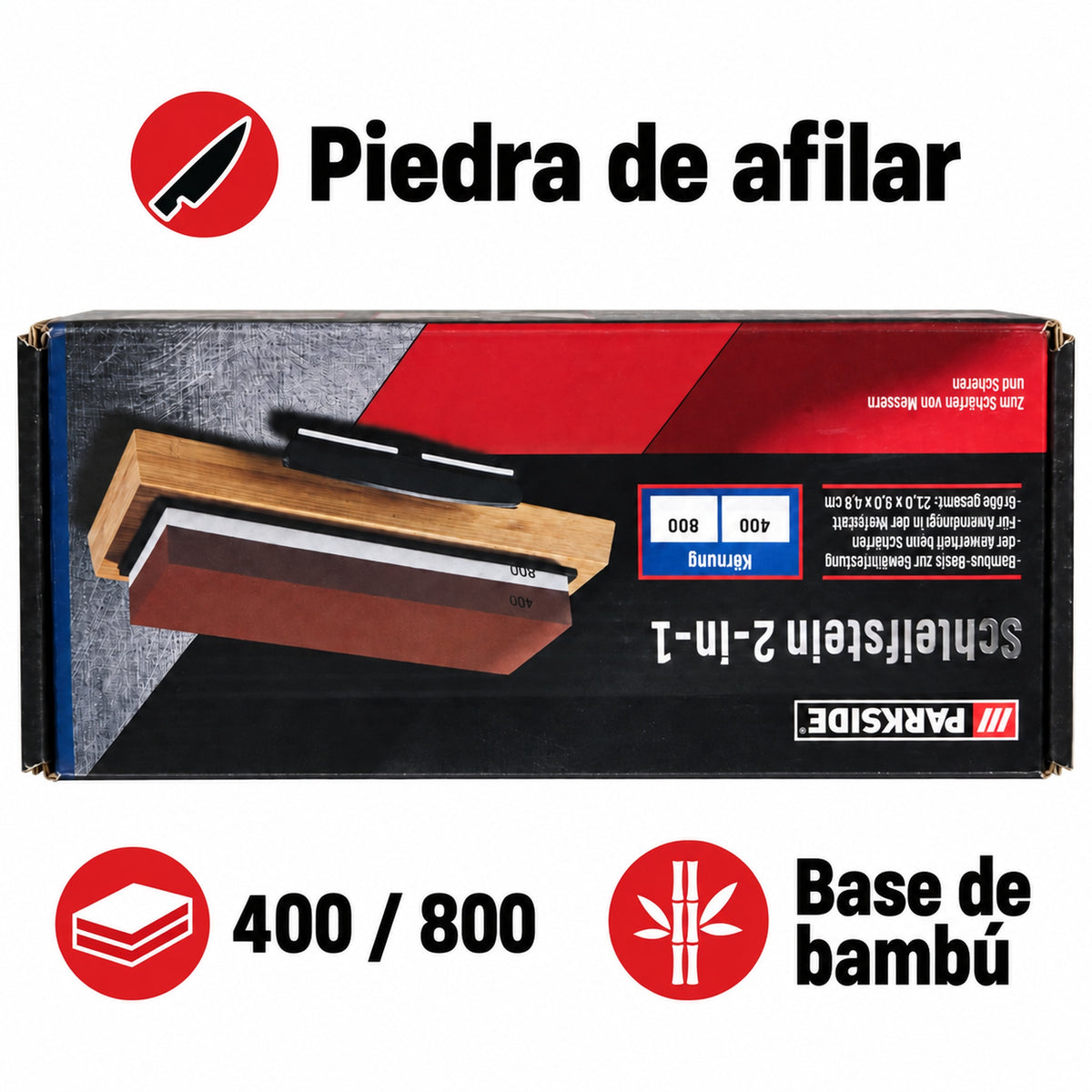 PARKSIDE piedra de afilar 400/800 en caja original
