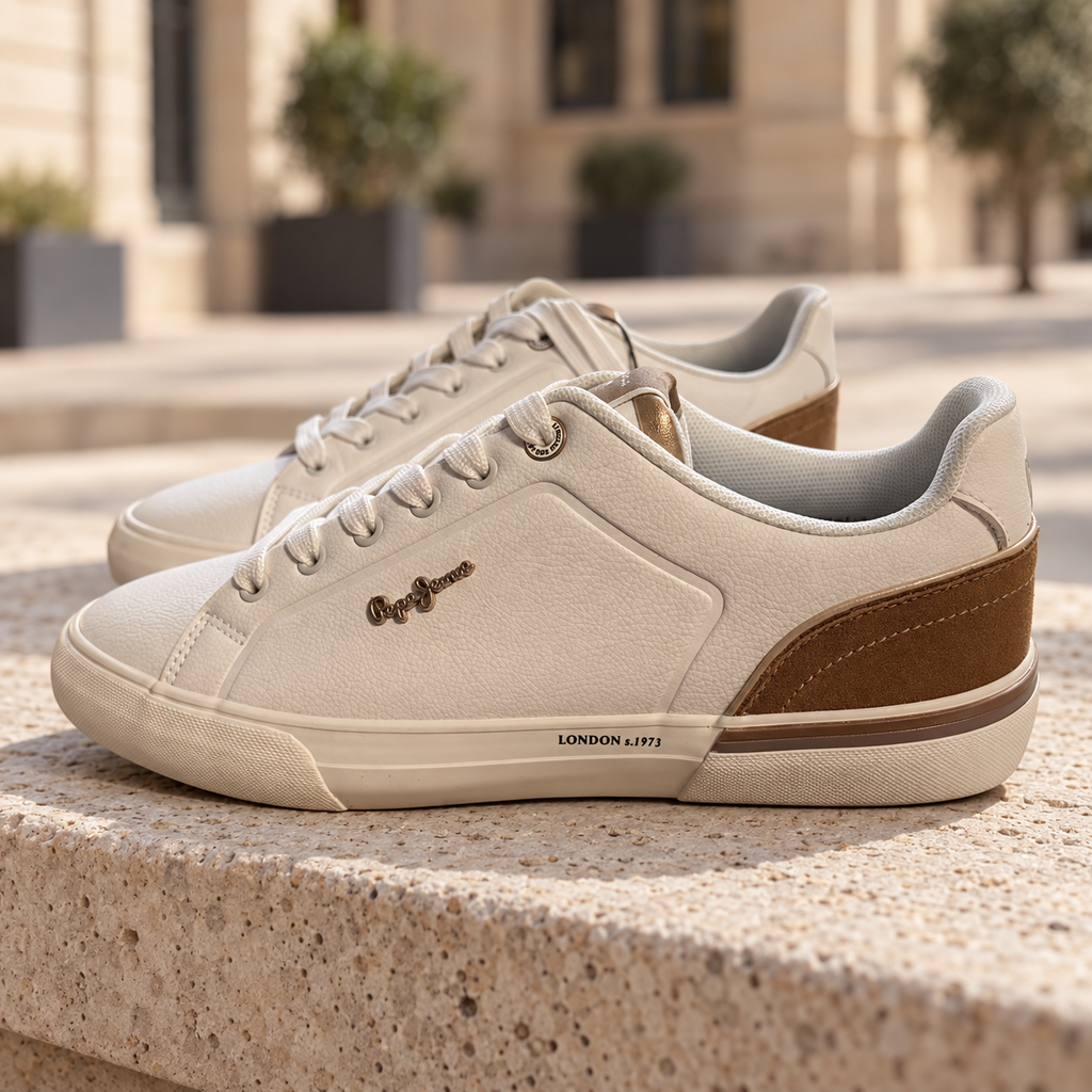 Pepe Jeans Kenton blanco roto talla40 — par en un banco de piedra