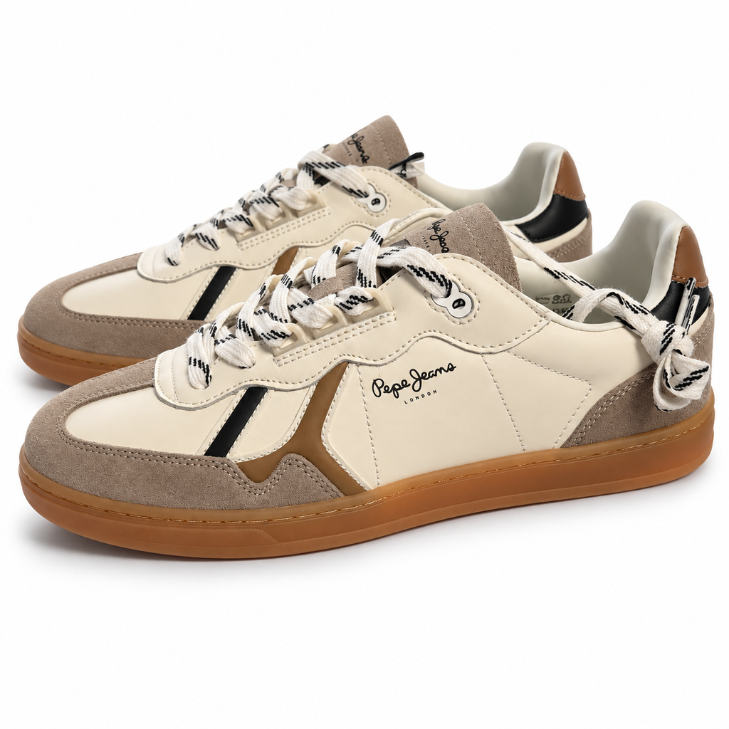 Pepe Jeans Ball Mood M beige y marrón talla 44 — par sobre fondo blanco