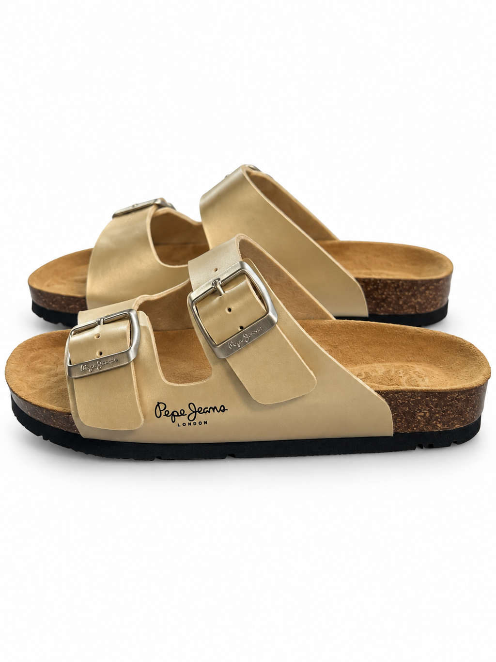 Pepe Jeans Oban Classic W doradas talla 36 — par sobre fondo blanco