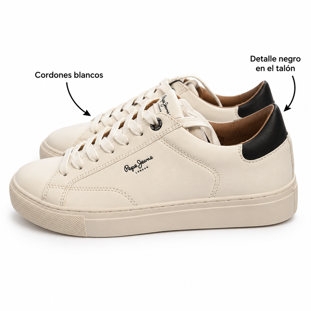 Pepe Jeans Joe Basic blancas talla 43 — cordones blancos y talón negro