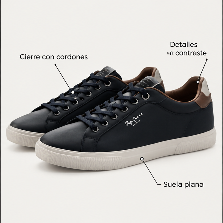 Características de las zapatillas Pepe Jeans 14654 azul marino talla 45