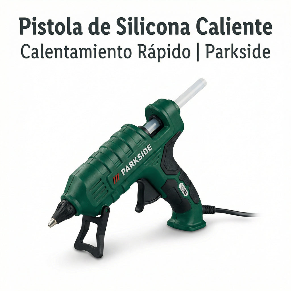 Pistola de Silicona Caliente con Soporte Plegable | Parkside
