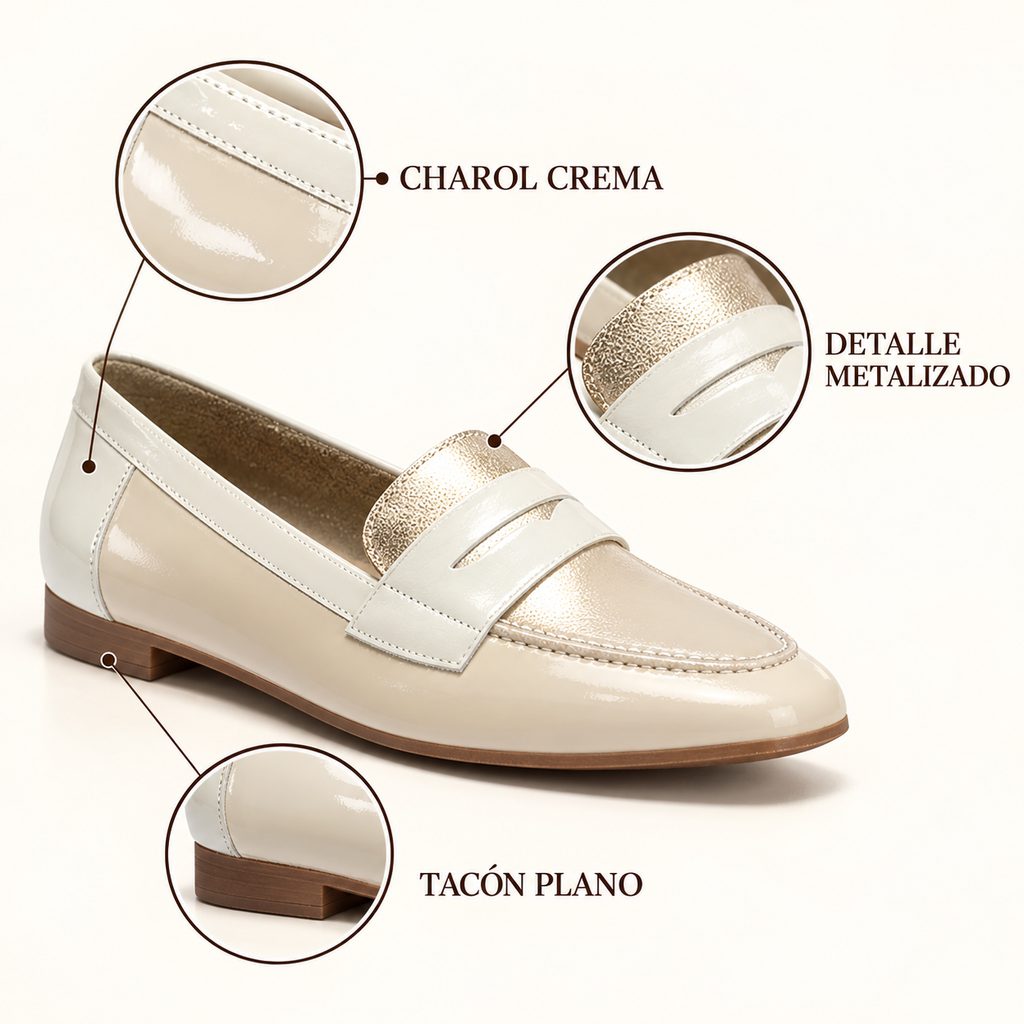 Mocasín Pitillos 10472 crema - detalles y características