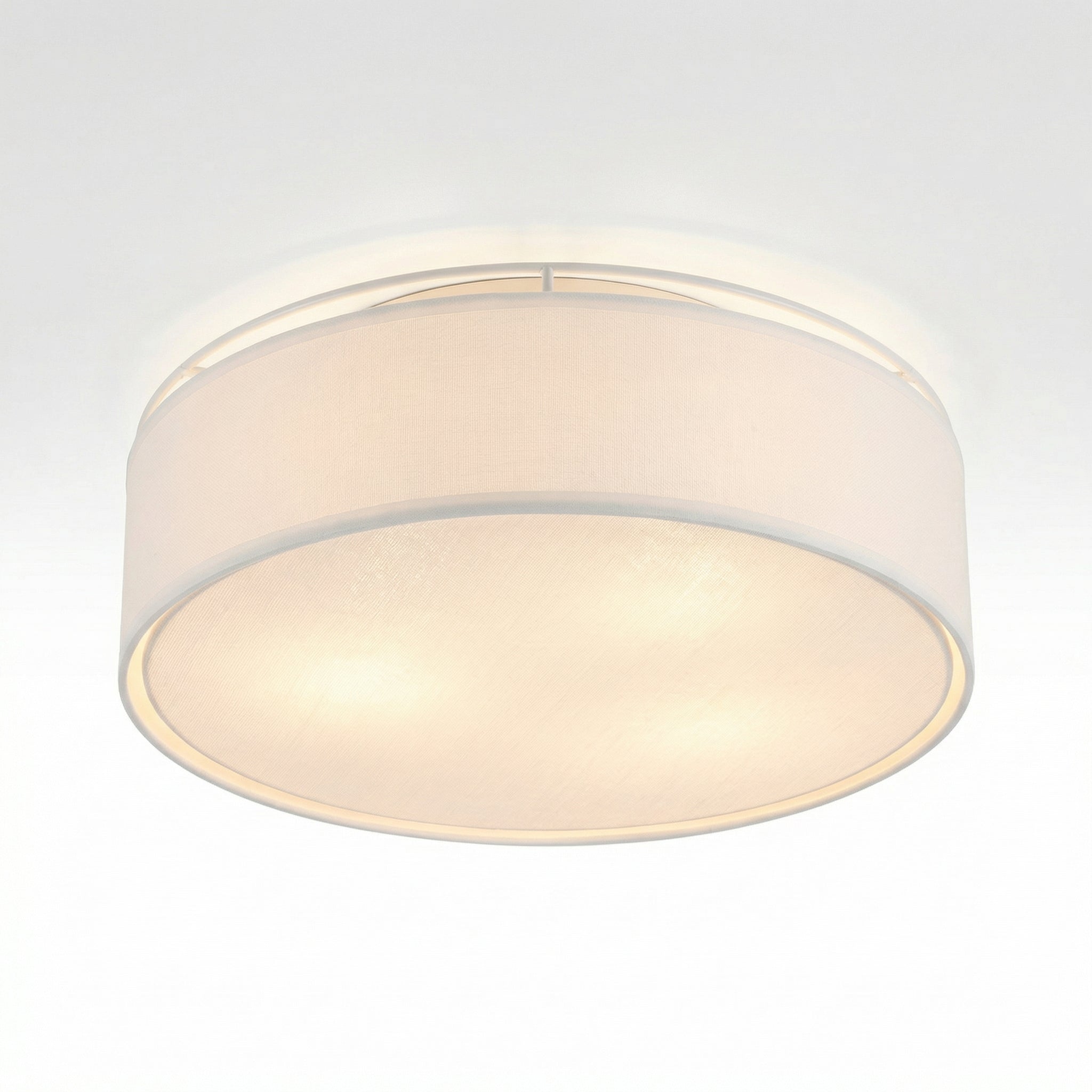 Plafón de Techo Textil Blanco 2xE27 LED Incluidas Diseño Minimalista | Casalux