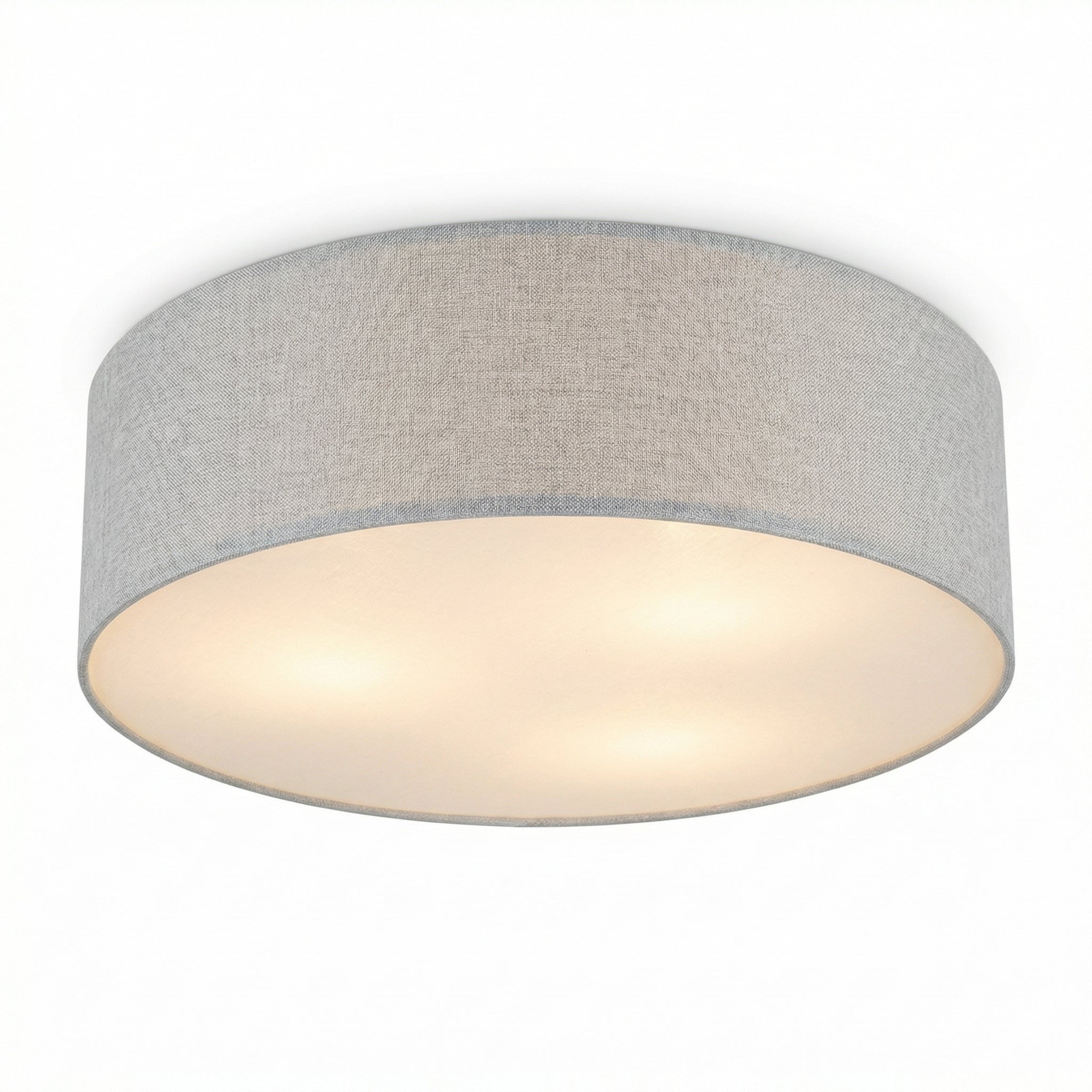 Plafón de Techo Textil Gris 2xE27 LED Incluidas Diseño Minimalista | Casalux