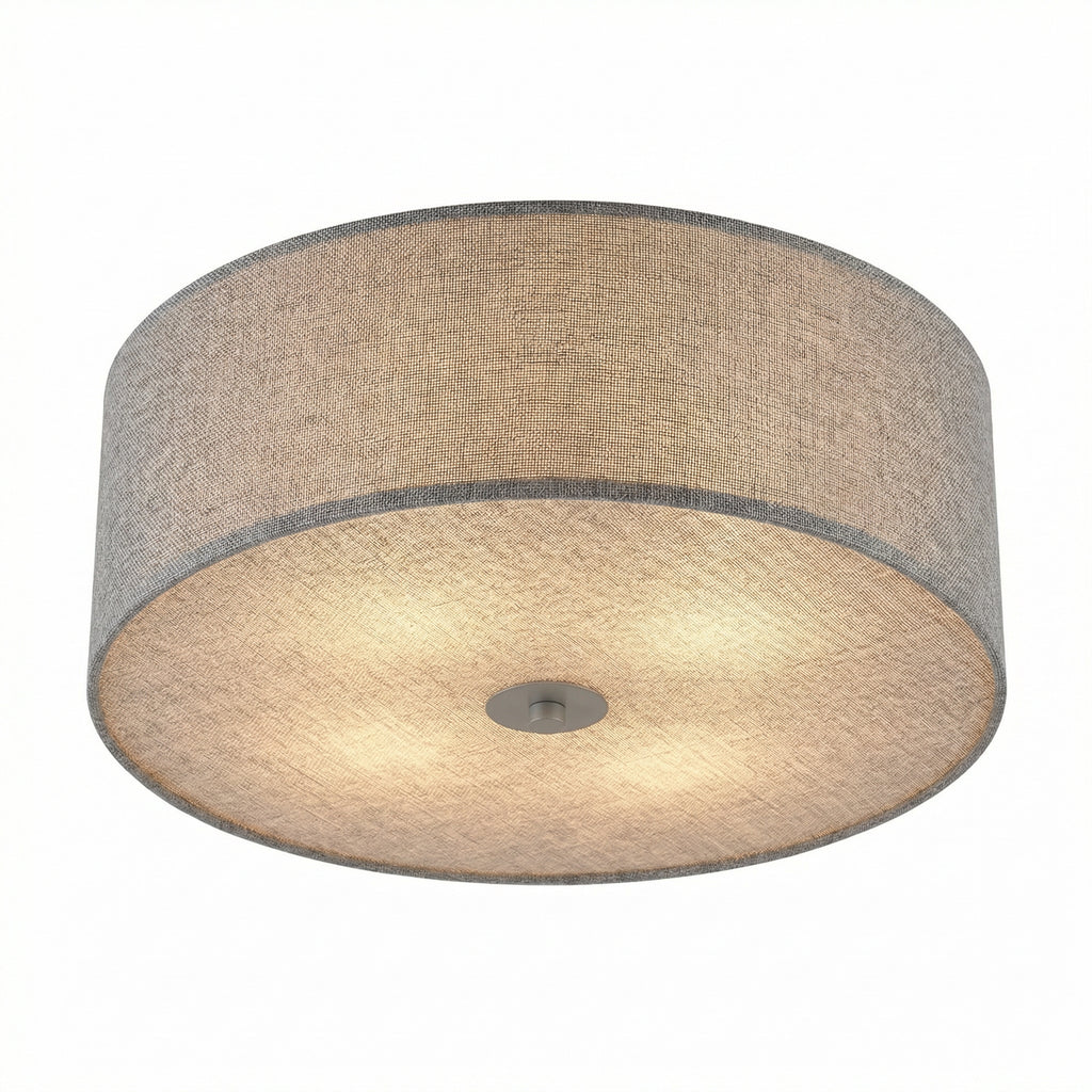 Plafón de Techo Textil Gris 2xE27 LED Incluidas Diseño Minimalista | Casalux