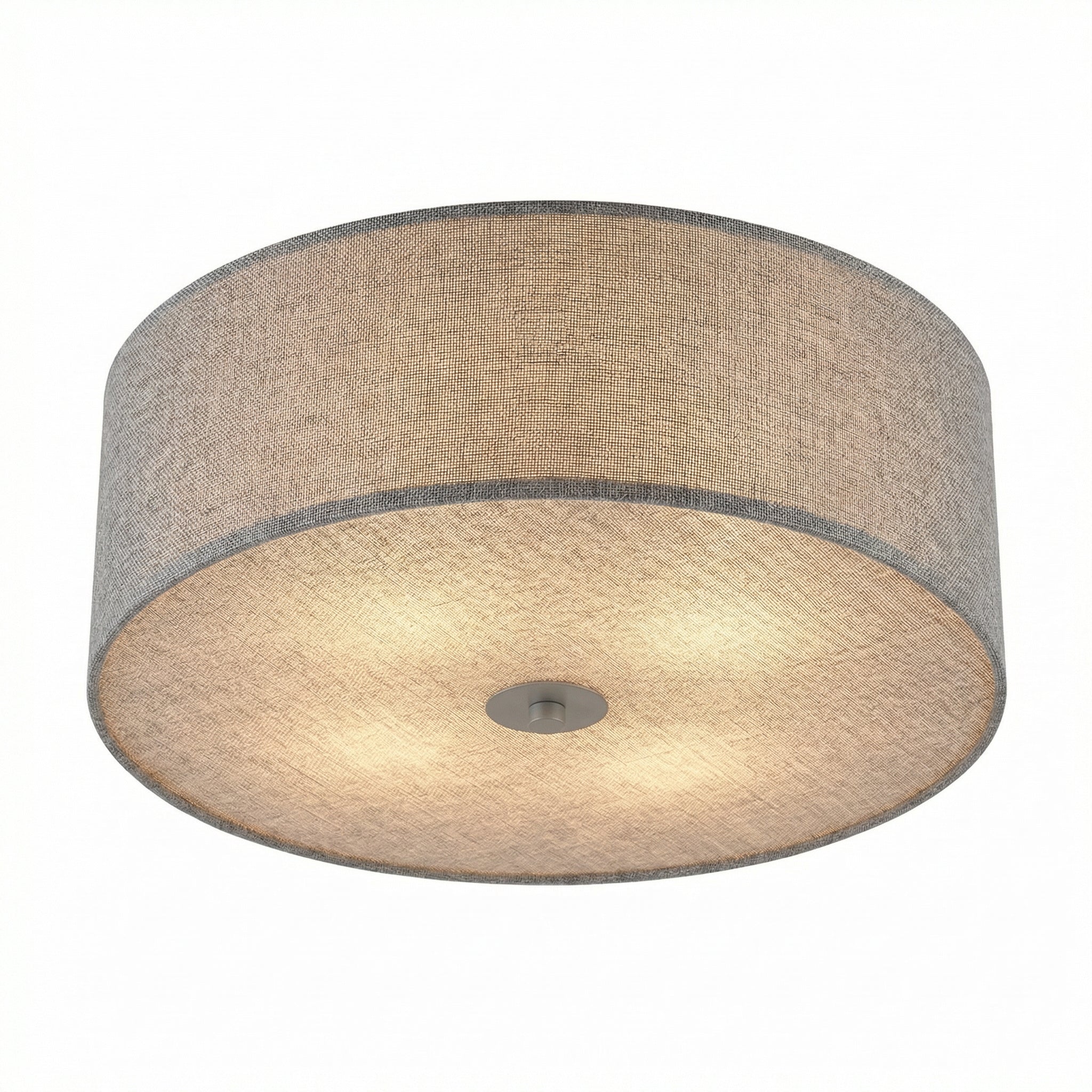 Plafón de Techo Textil Gris 2xE27 LED Incluidas Diseño Minimalista | Casalux