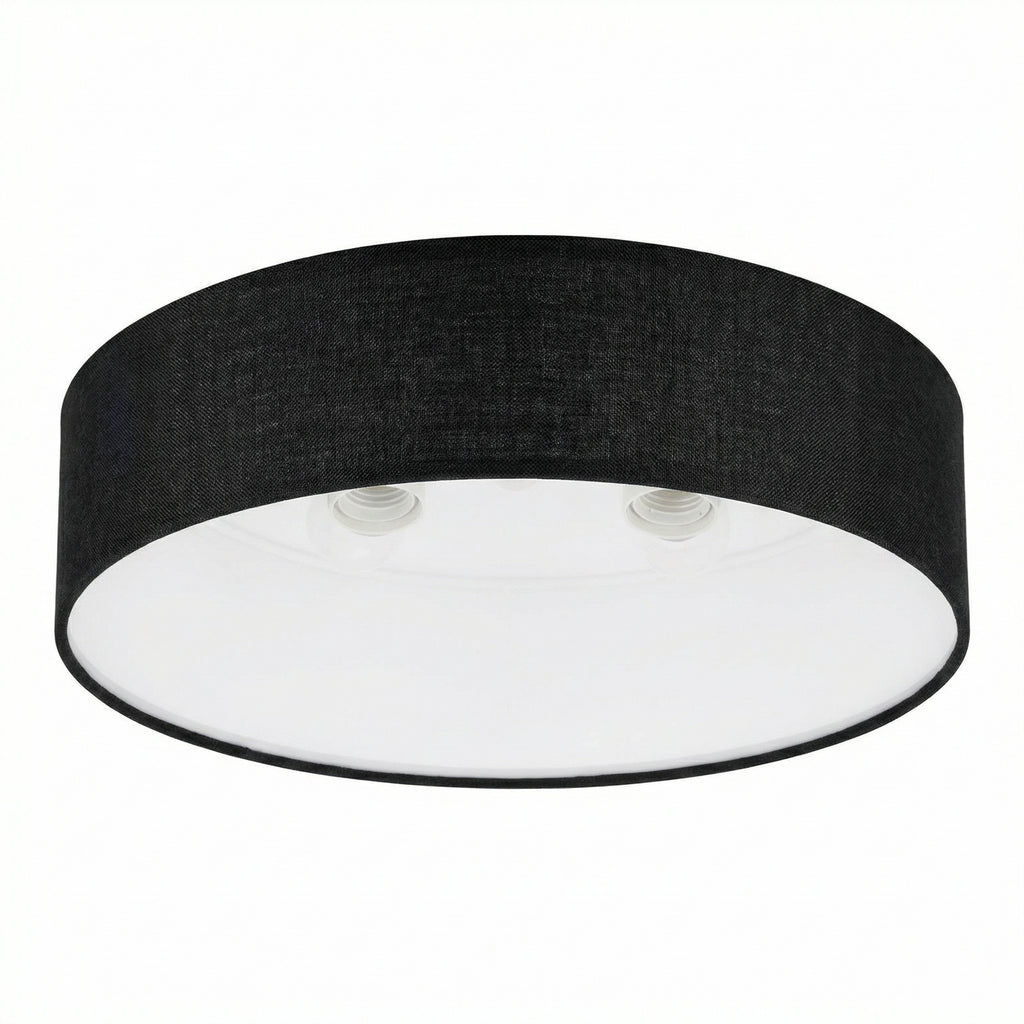 Plafón de Techo Textil Negro 2xE27 LED Incluidas Diseño Elegante | Casalux