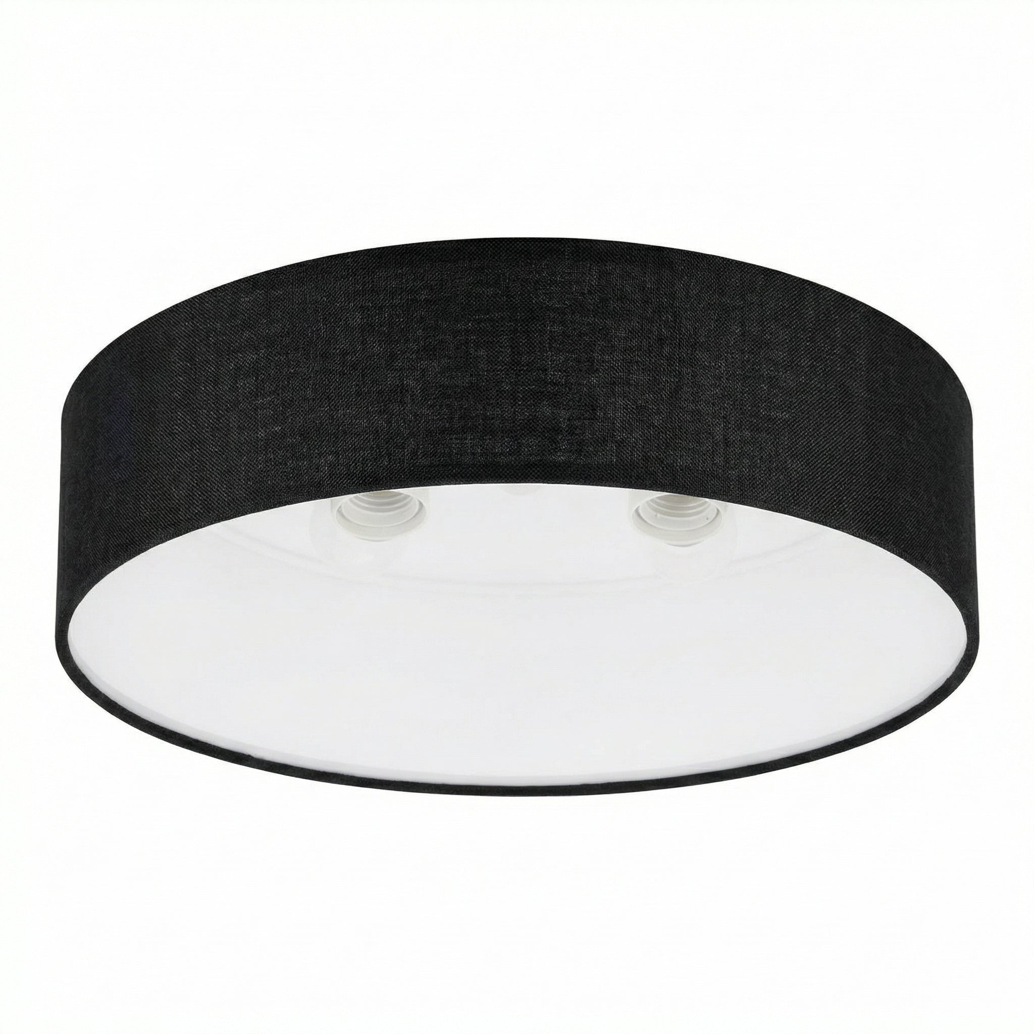 Plafón de Techo Textil Negro 2xE27 LED Incluidas Diseño Elegante | Casalux