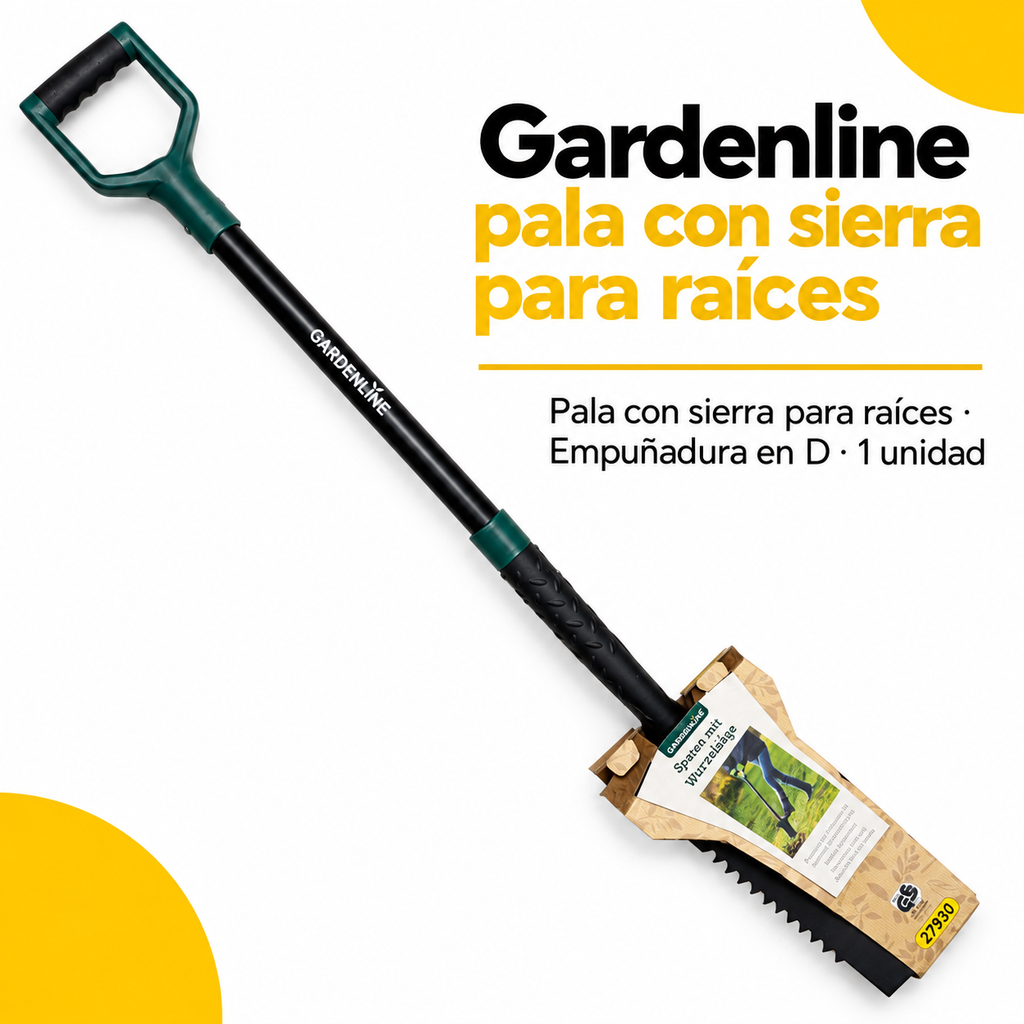 Gardenline pala con sierra para raíces · Características