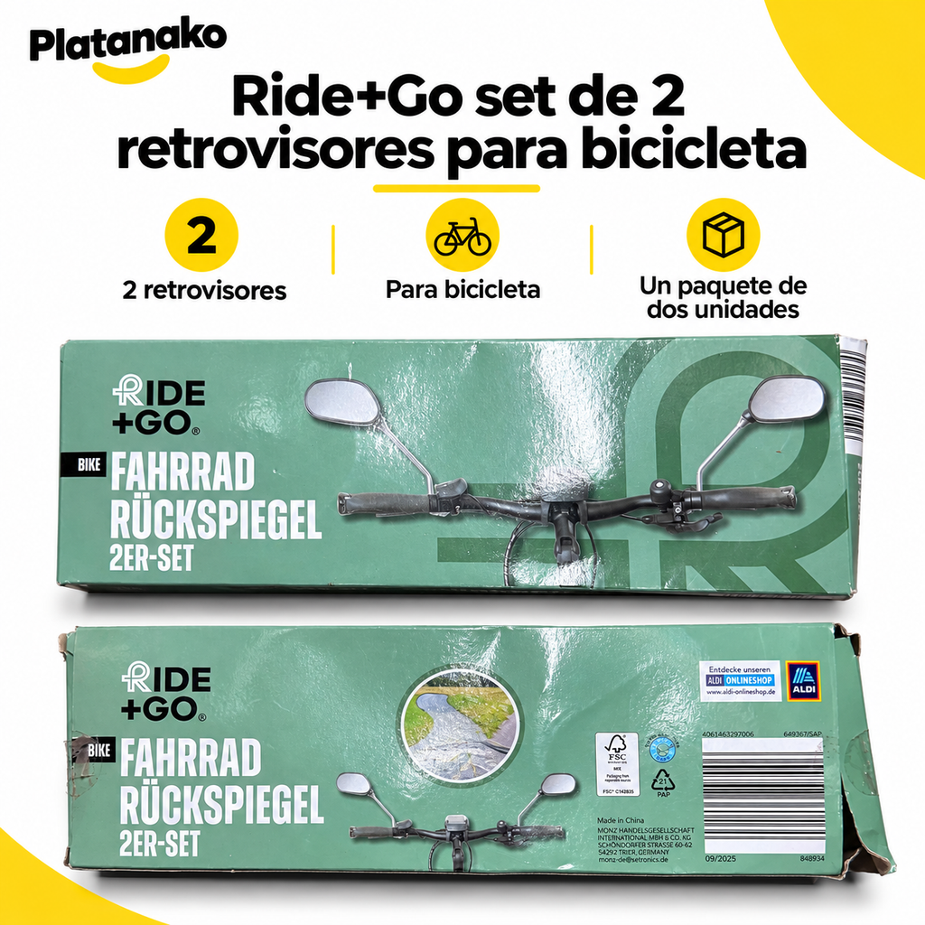 Ride+Go set de 2 retrovisores bicicleta · Características