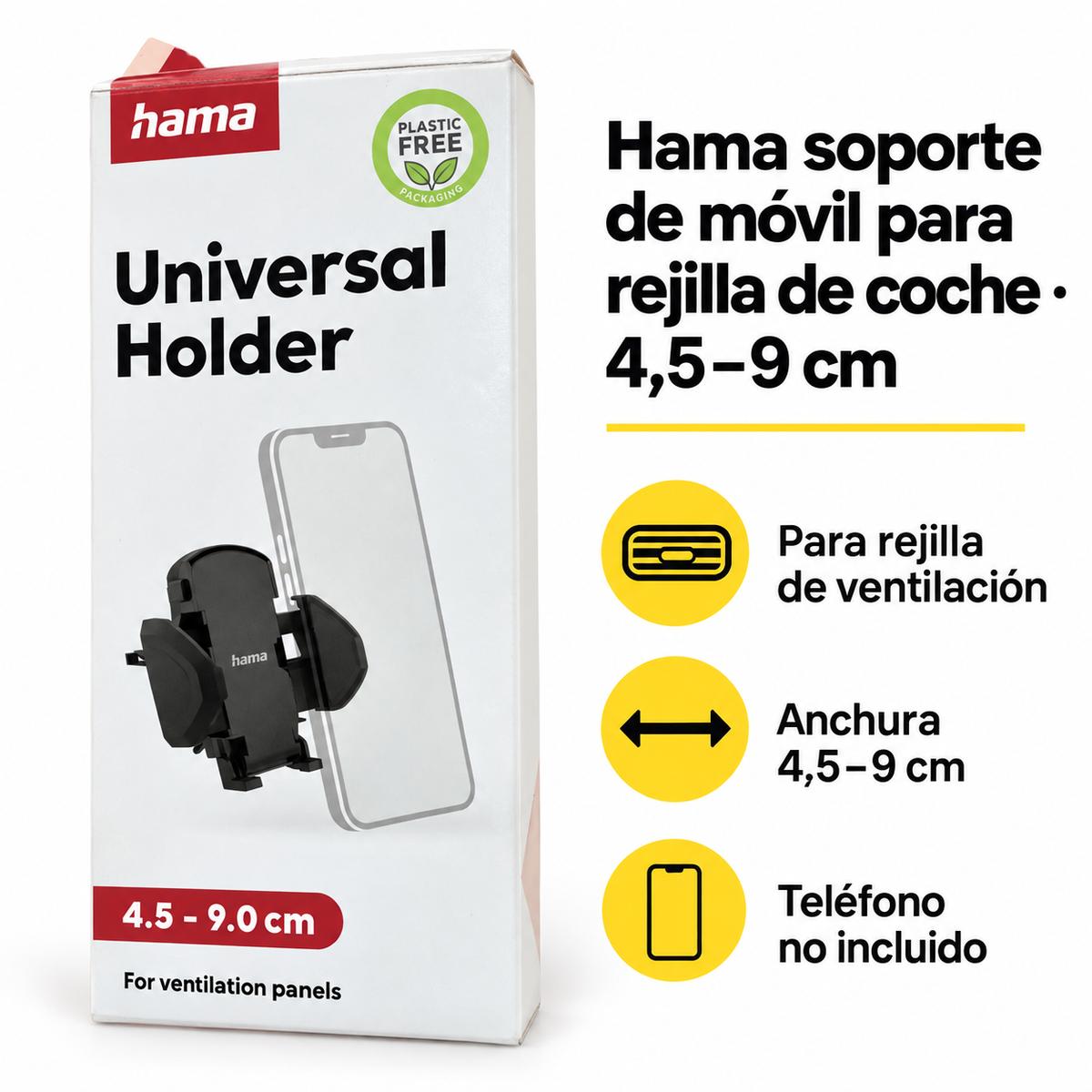Hama soporte de móvil para rejilla de coche · Características