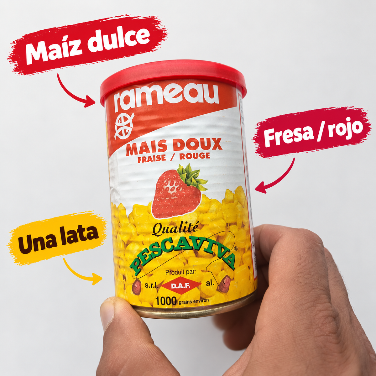 Maíz dulce Rameau Pescaviva: fresa rojo, una lata