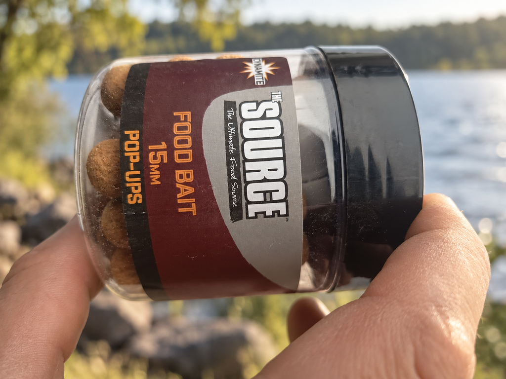 Dynamite The Source Food Bait Pop-Ups 15 mm en ambiente de pesca