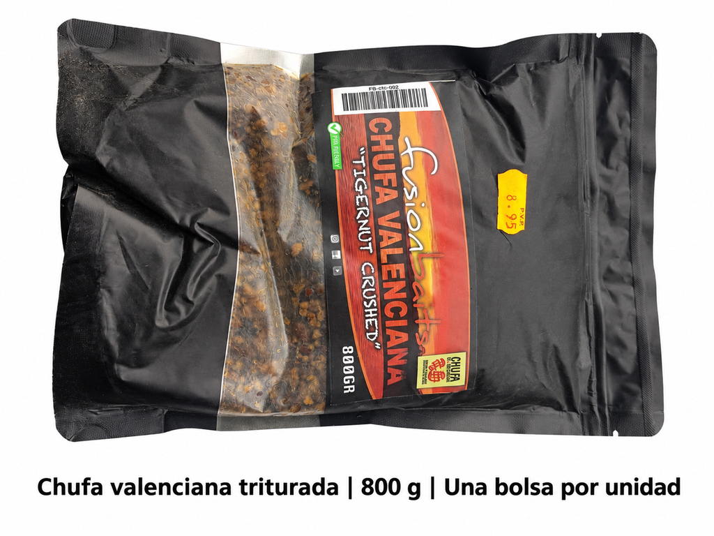 Fusion Baits Chufa Valenciana Tigernut Crushed 800 g con características del envase