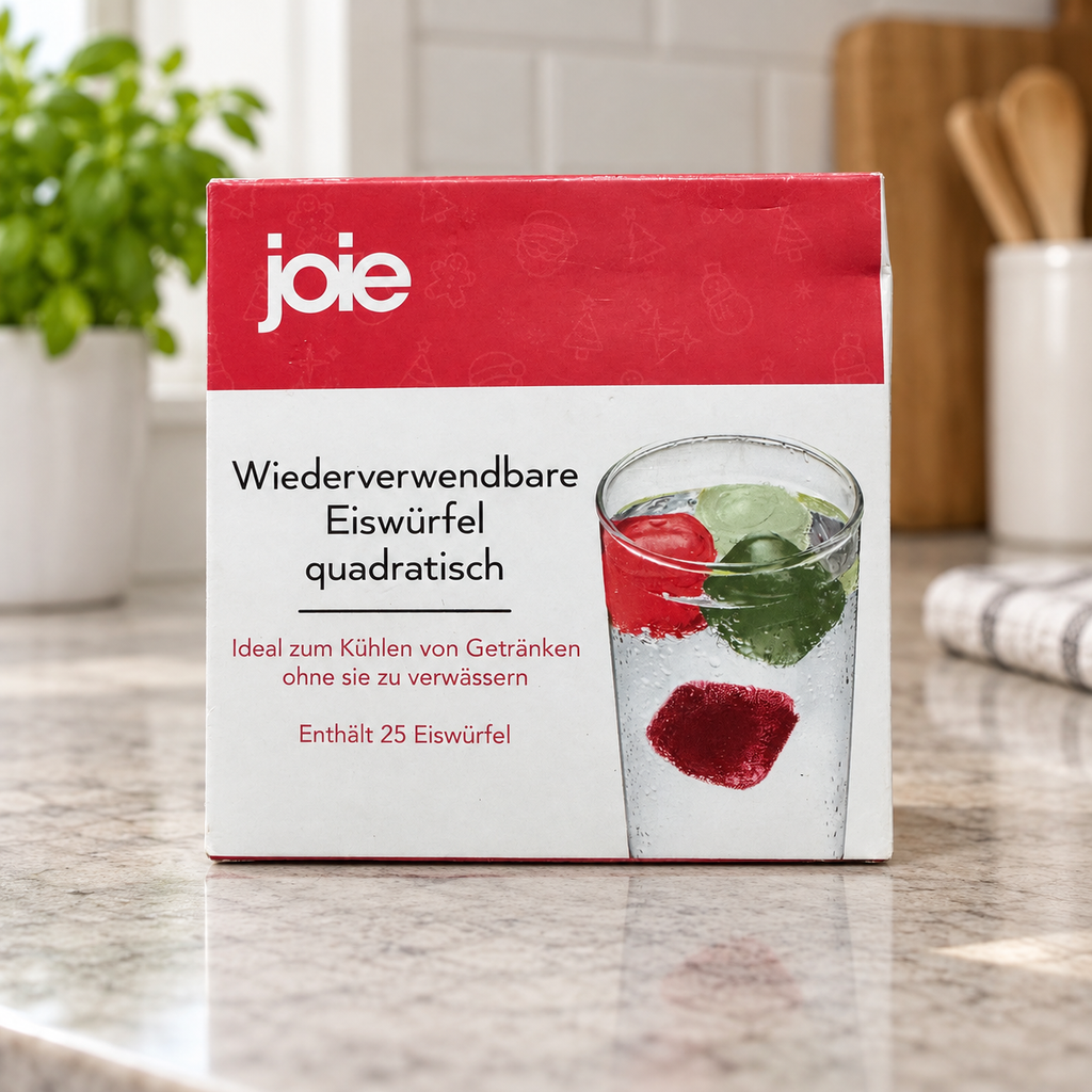 Caja Joie de cubitos reutilizables cuadrados en una cocina