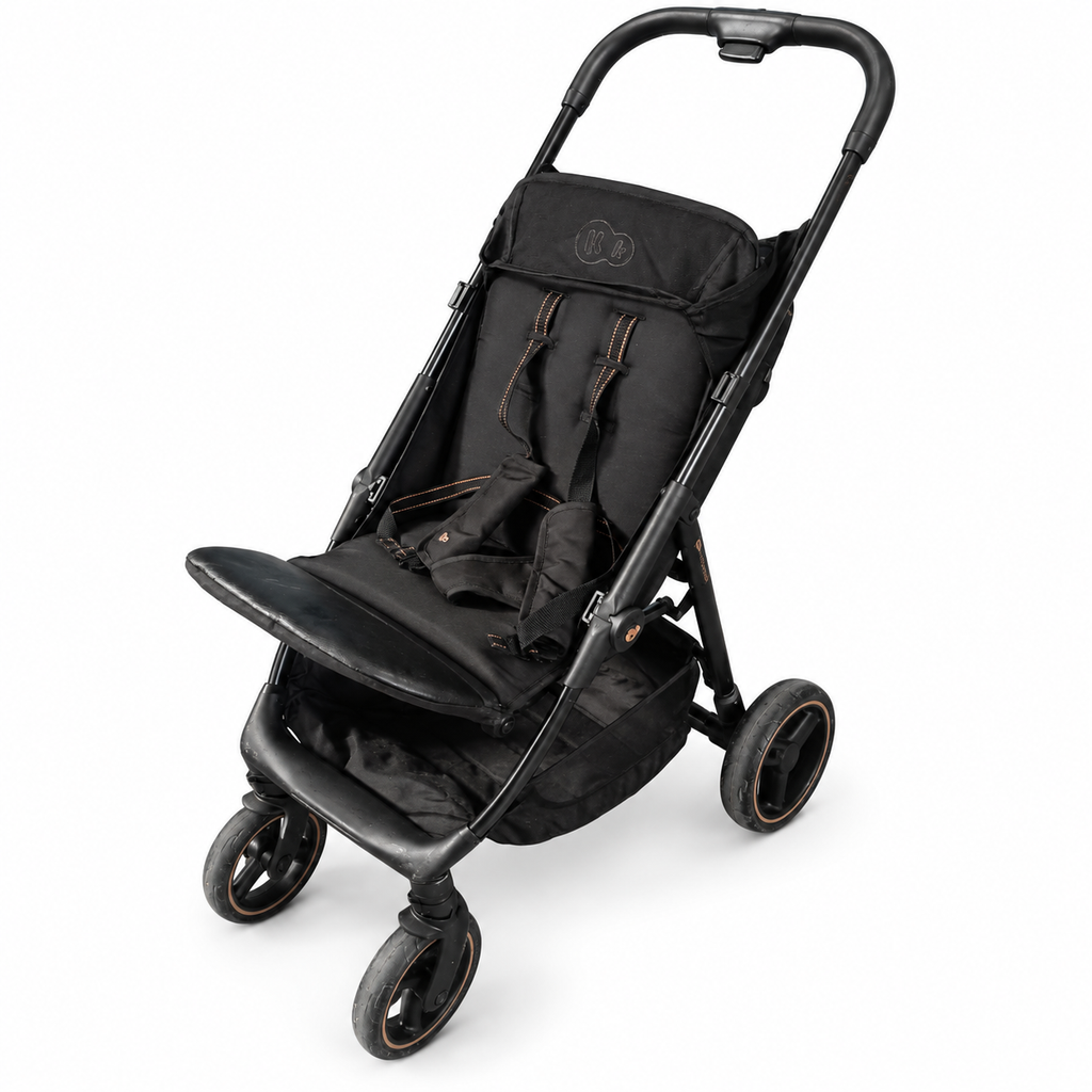 Silla Kinderkraft TRIG negra con ligeras marcas de uso, sin barra delantera