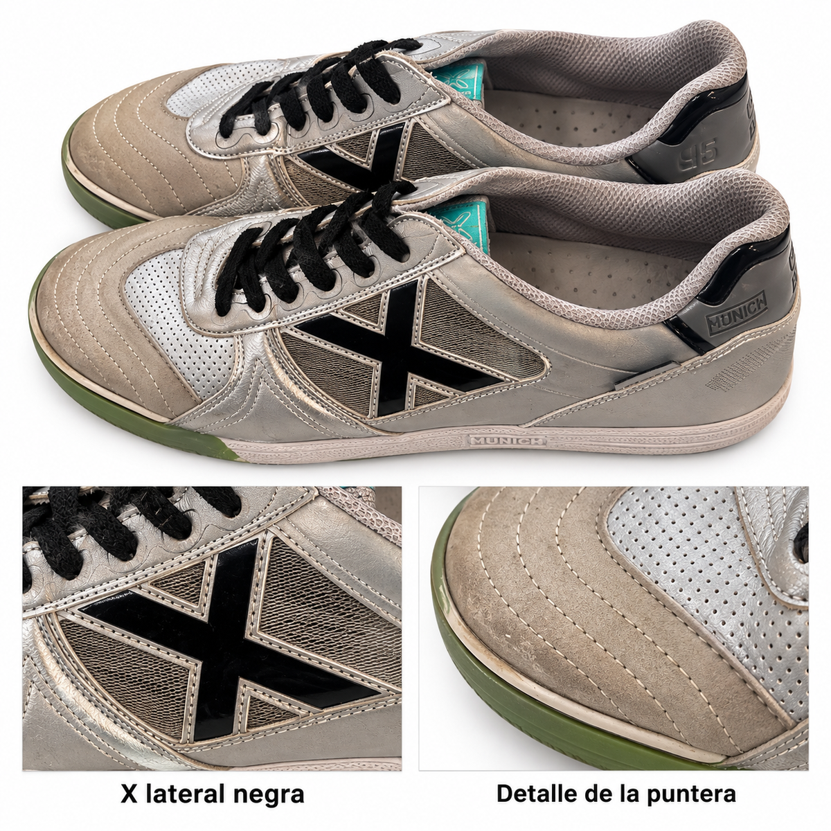 Munich plateadas con X negra talla45, unidadZ-10, vista2