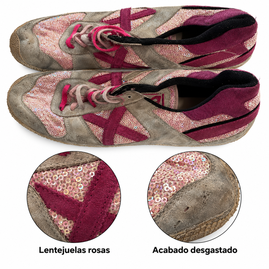 Munich plateadas y lentejuelas rosas talla46, unidadZ-10, vista2